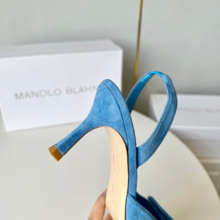 Manolo Blahnik Maysli Suede Slingbacks