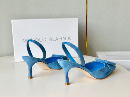 Manolo Blahnik Maysli Suede Slingbacks
