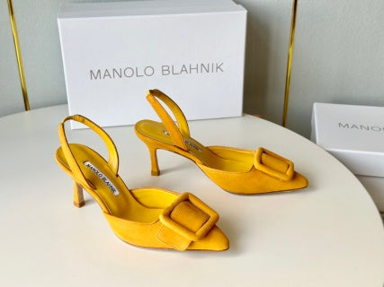 Manolo Blahnik Maysli Suede Slingbacks