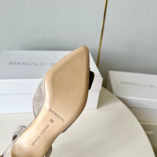 Manolo Blahnik Maysli Suede Slingbacks