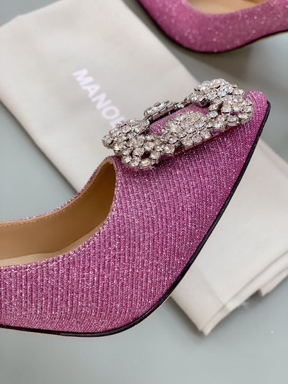 Manolo Blahnik Hangisi Glitter Pumps