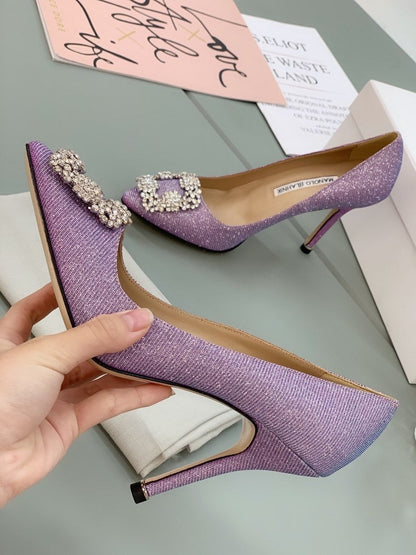 Manolo Blahnik Hangisi Glitter Pumps