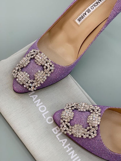 Manolo Blahnik Hangisi Glitter Pumps