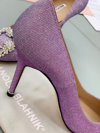 Manolo Blahnik Hangisi Glitter Pumps