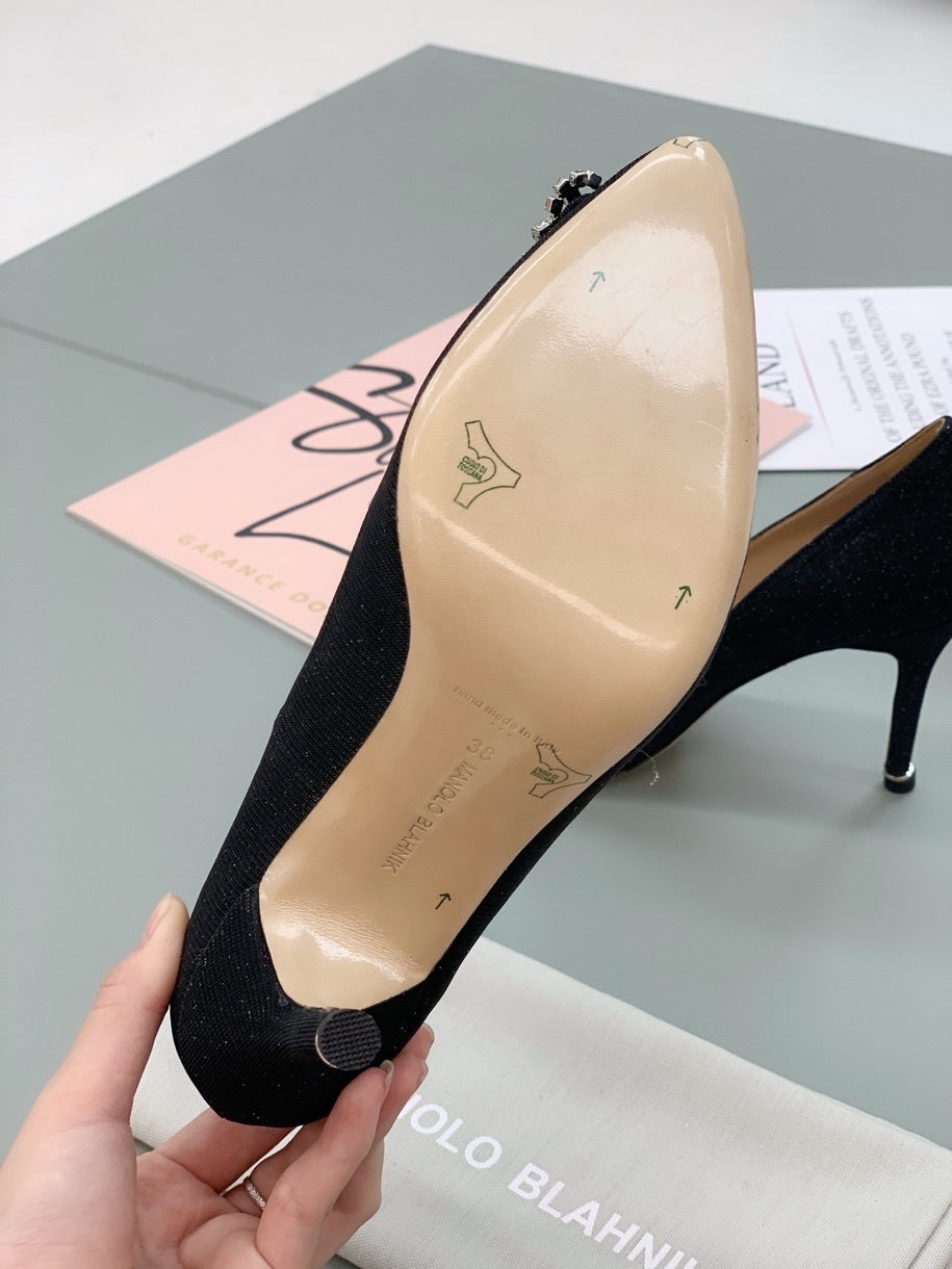 Manolo Blahnik Hangisi Glitter Pumps