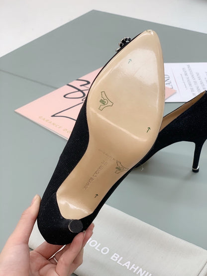 Manolo Blahnik Hangisi Glitter Pumps