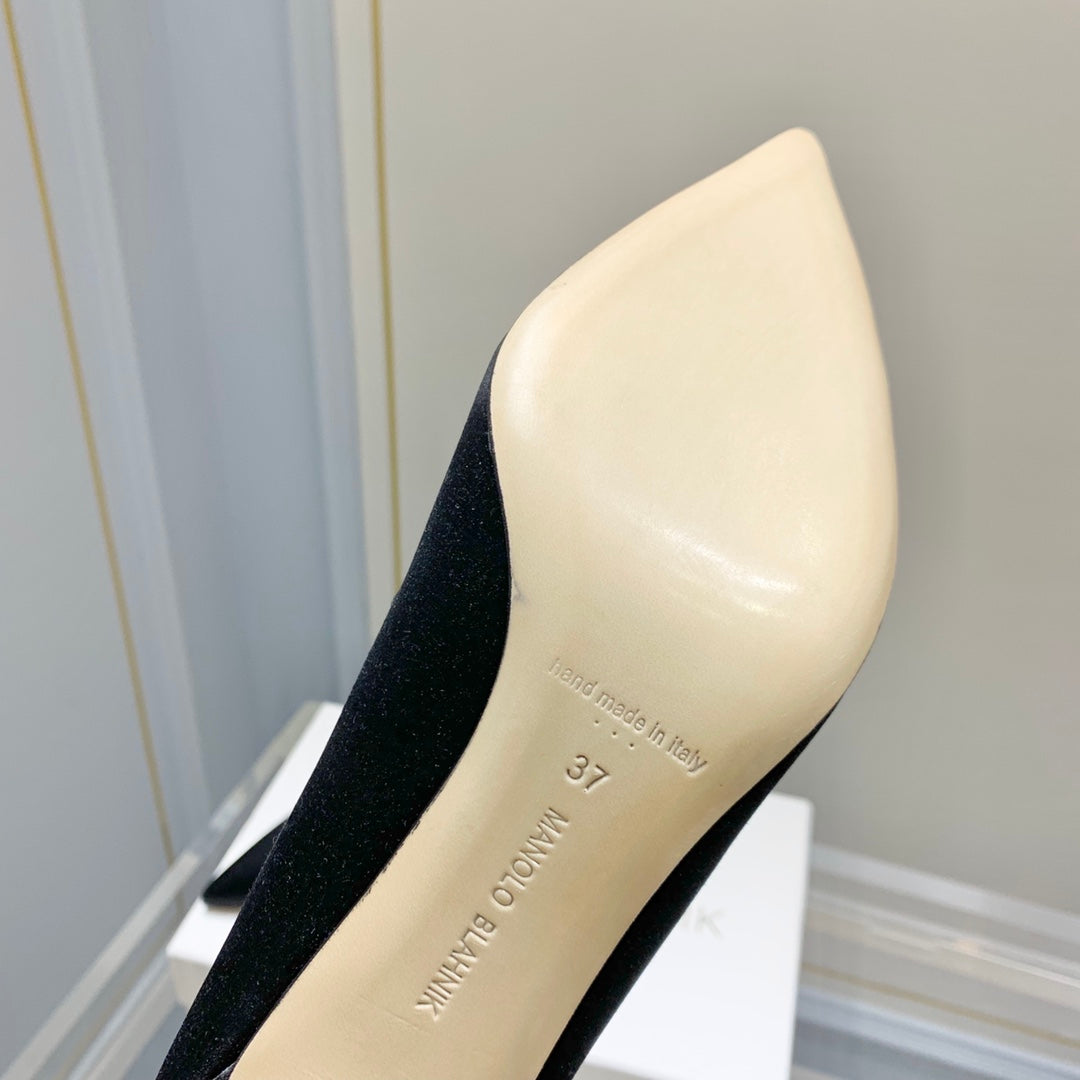 Manolo Blahnik Nadira Satin Jewel Buckle Pumps