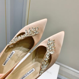 Manolo Blahnik Nadira Satin Jewel Buckle Pumps