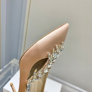 Manolo Blahnik Nadira Satin Jewel Buckle Pumps