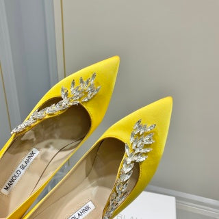 Manolo Blahnik Nadira Satin Jewel Buckle Pumps