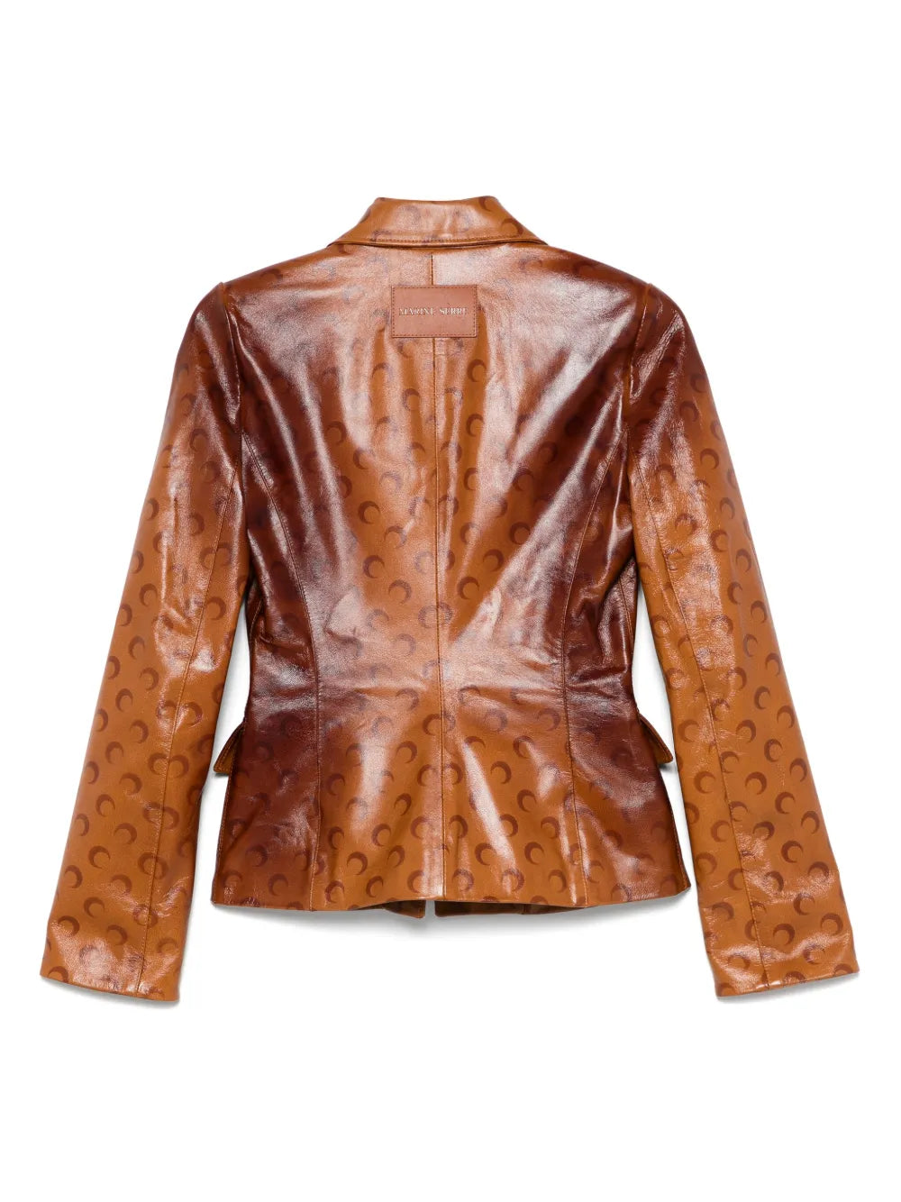 Marine Serre Moon-Airbrushed Leather Blazer