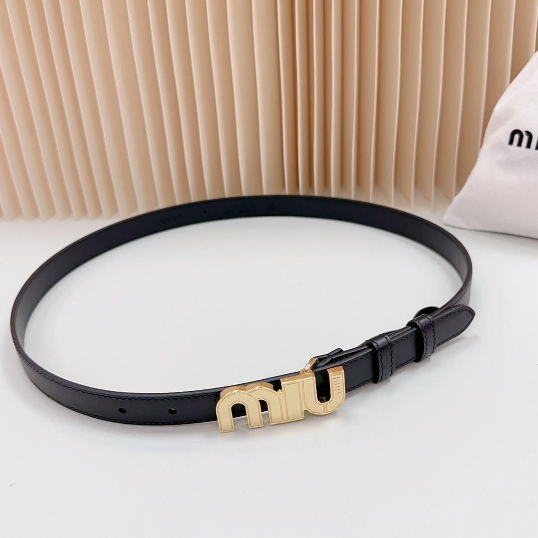 Miu Miu Logo Lettering Buckle Belt