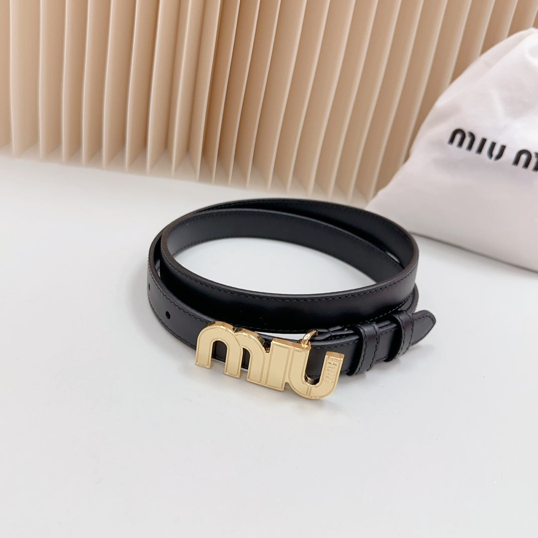Miu Miu Logo Lettering Buckle Belt