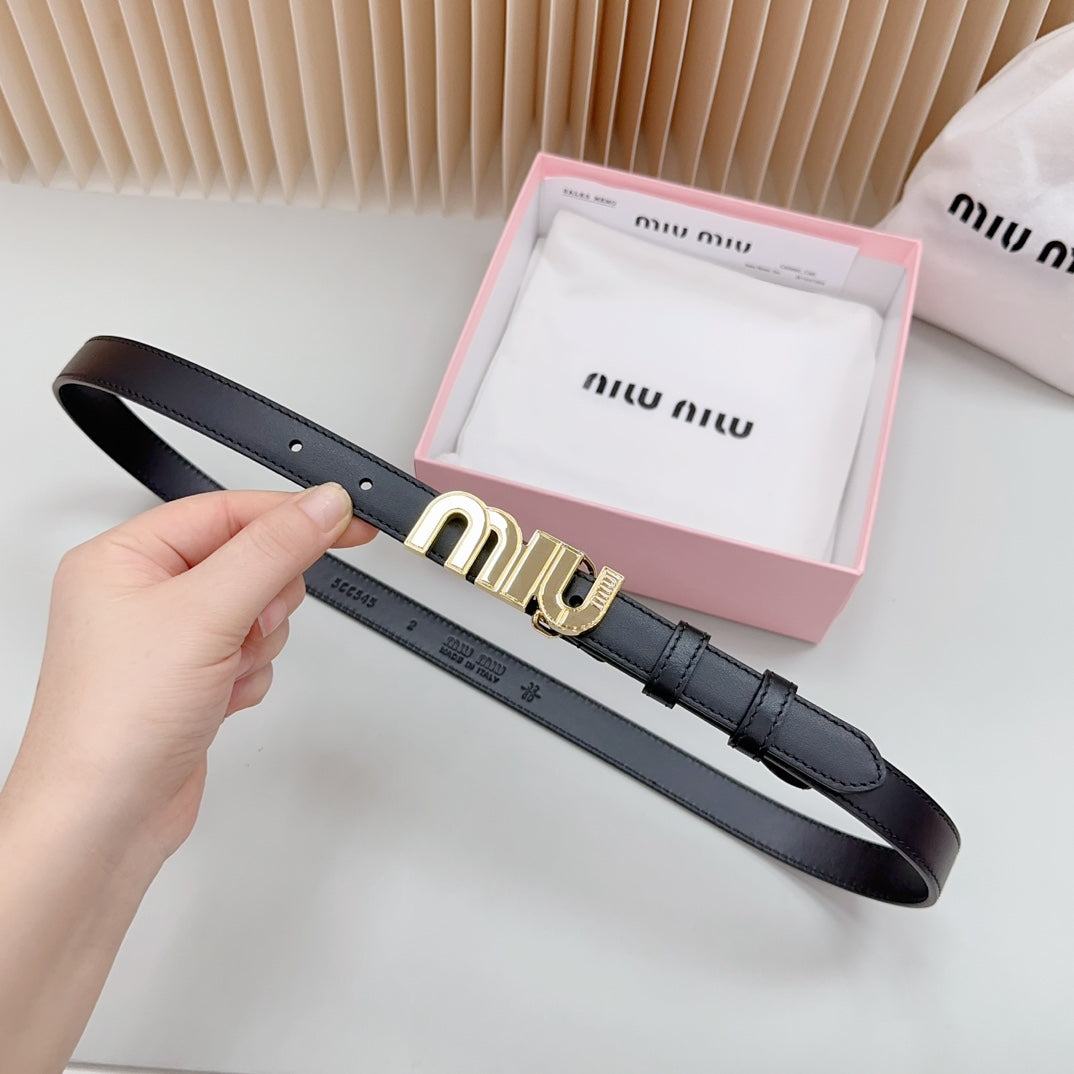 Miu Miu Logo Lettering Buckle Belt