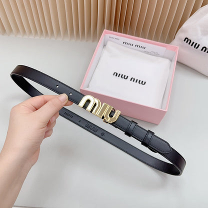Miu Miu Logo Lettering Buckle Belt
