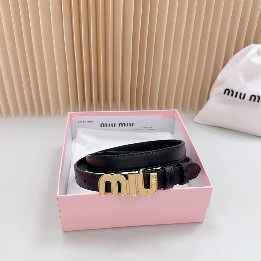 Miu Miu Logo Lettering Buckle Belt