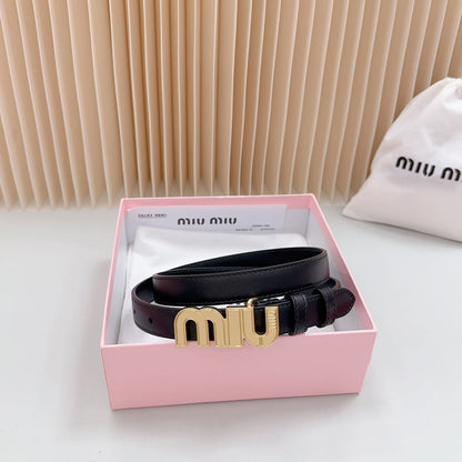 Miu Miu Logo Lettering Buckle Belt