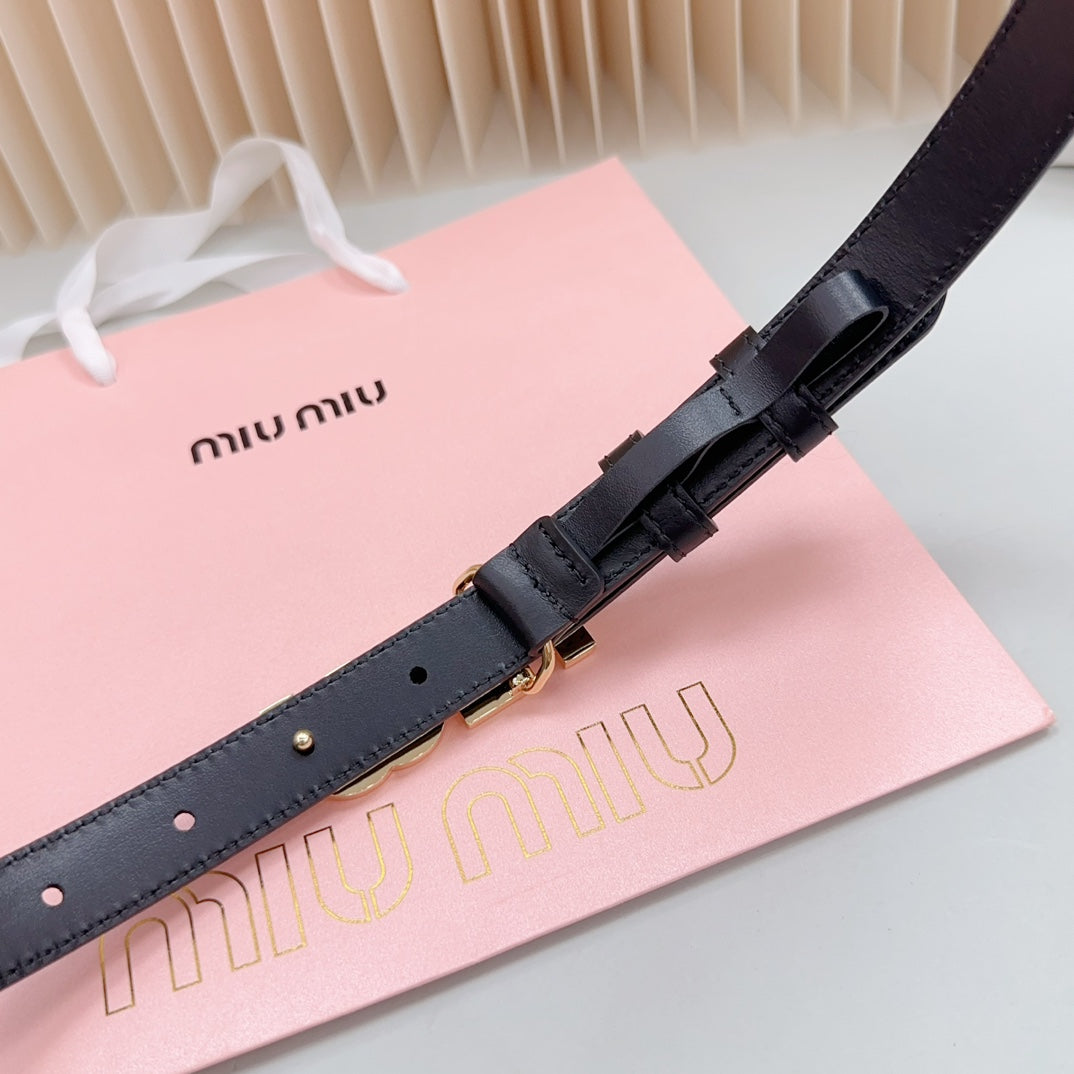 Miu Miu Logo Lettering Buckle Belt