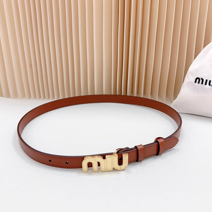 Miu Miu Logo Lettering Buckle Belt