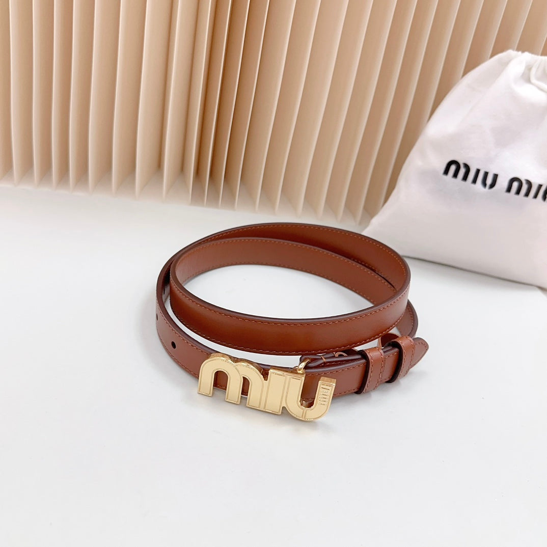 Miu Miu Logo Lettering Buckle Belt