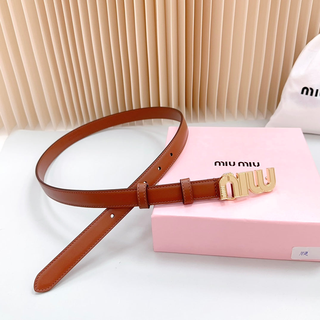 Miu Miu Logo Lettering Buckle Belt