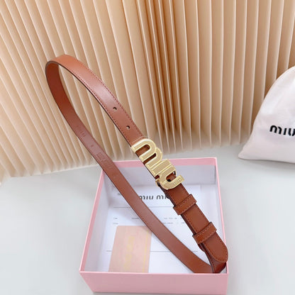 Miu Miu Logo Lettering Buckle Belt