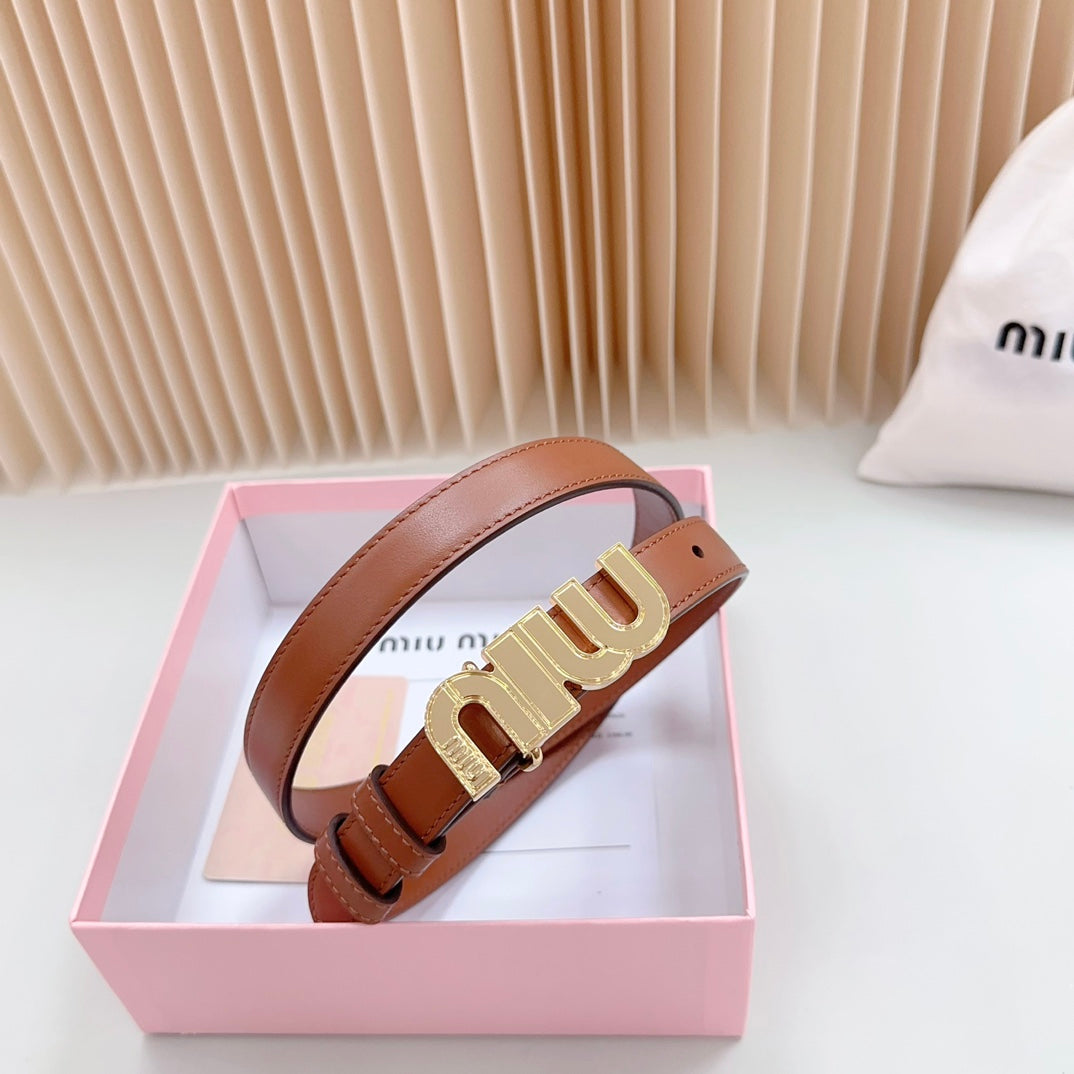 Miu Miu Logo Lettering Buckle Belt