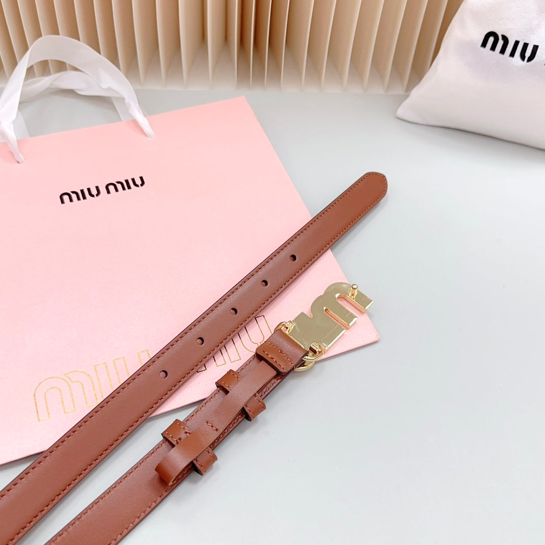 Miu Miu Logo Lettering Buckle Belt