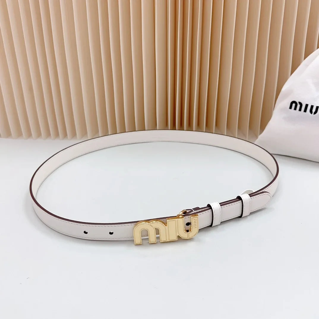 Miu Miu Logo Lettering Buckle Belt