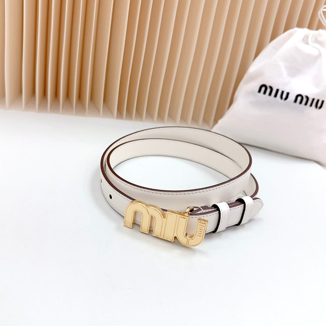 Miu Miu Logo Lettering Buckle Belt