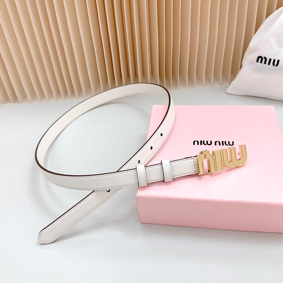 Miu Miu Logo Lettering Buckle Belt