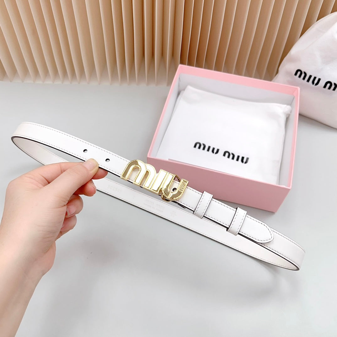 Miu Miu Logo Lettering Buckle Belt
