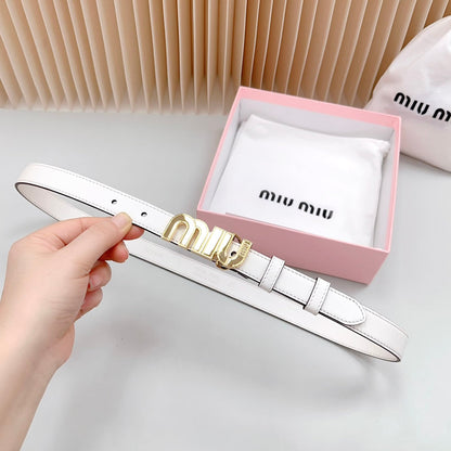 Miu Miu Logo Lettering Buckle Belt