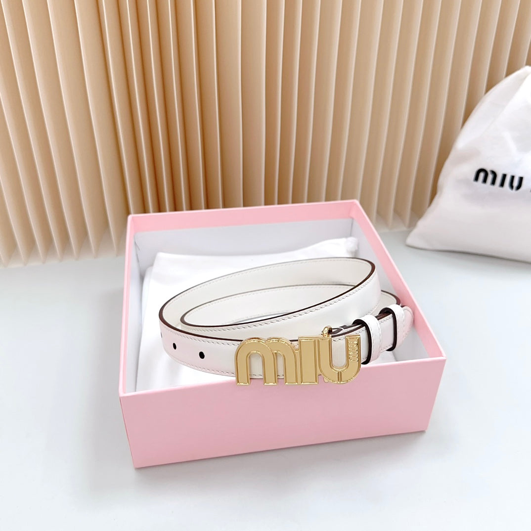 Miu Miu Logo Lettering Buckle Belt