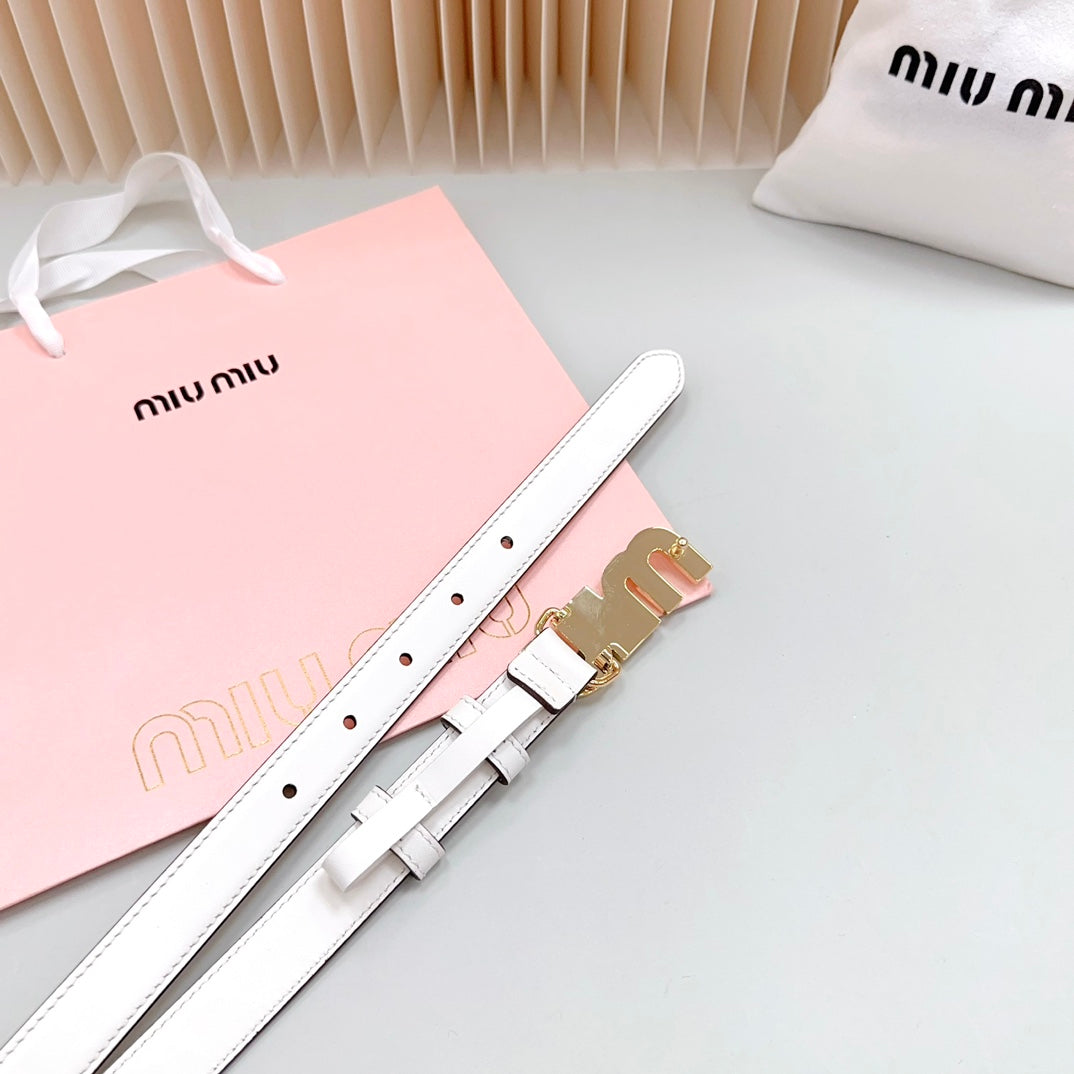 Miu Miu Logo Lettering Buckle Belt