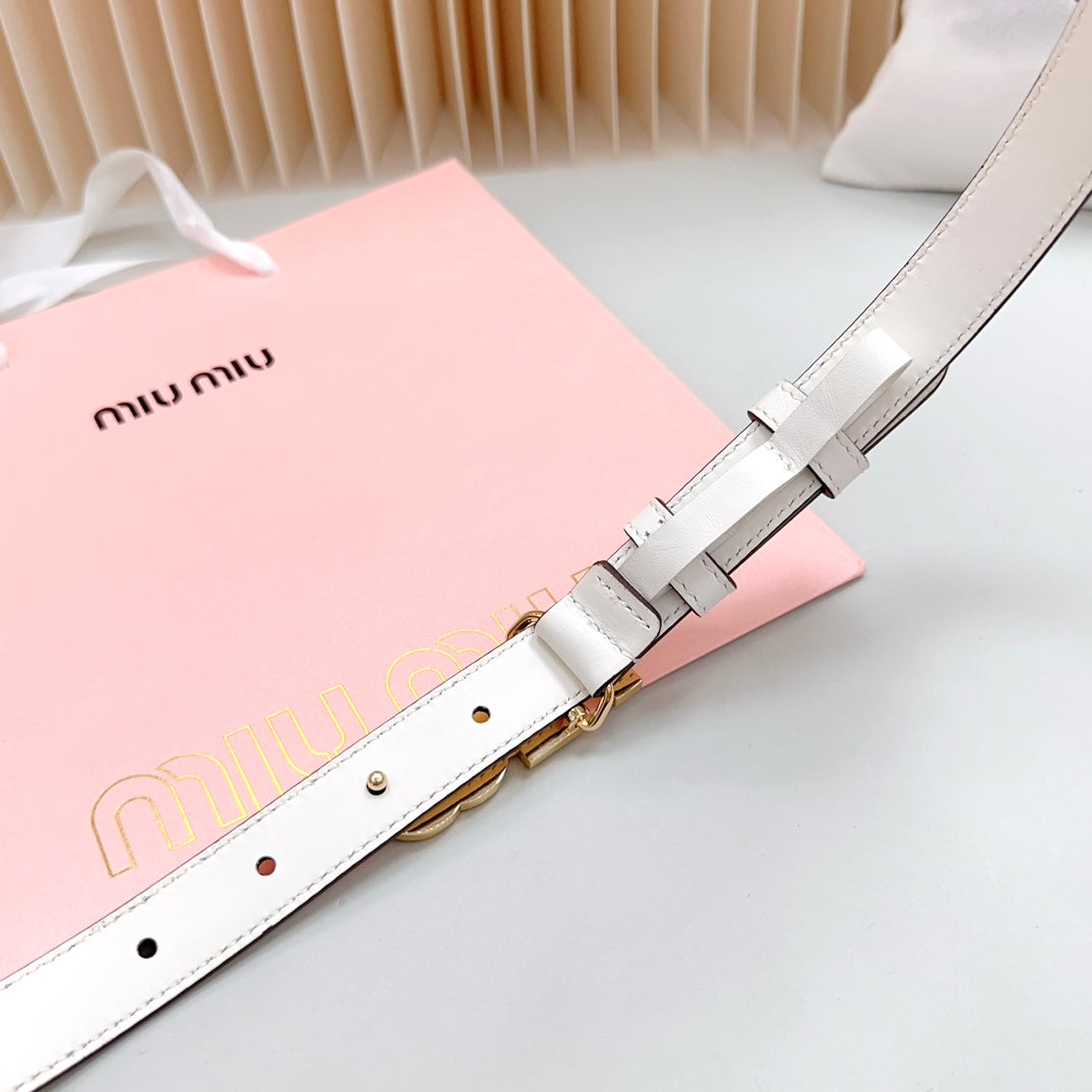 Miu Miu Logo Lettering Buckle Belt