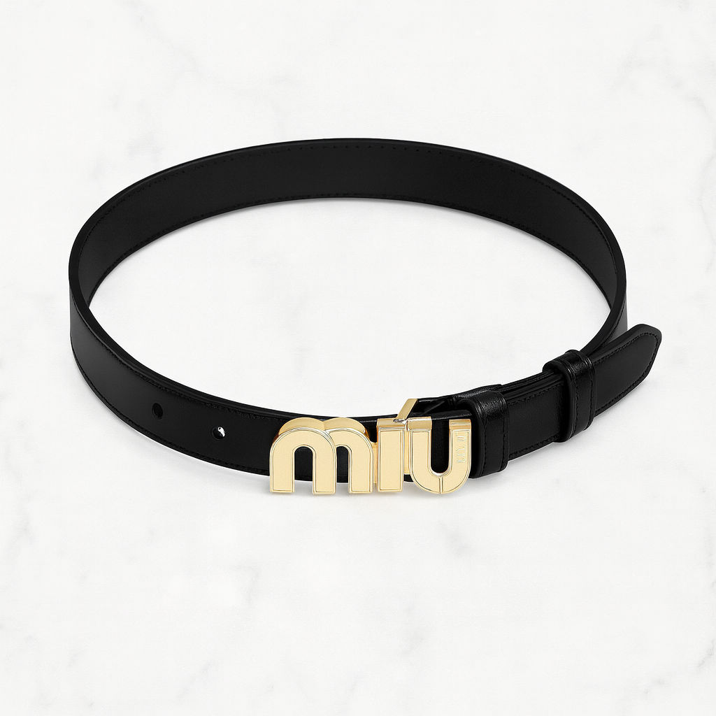 Miu Miu Logo Lettering Buckle Belt
