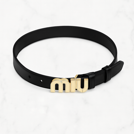 Miu Miu Logo Lettering Buckle Belt