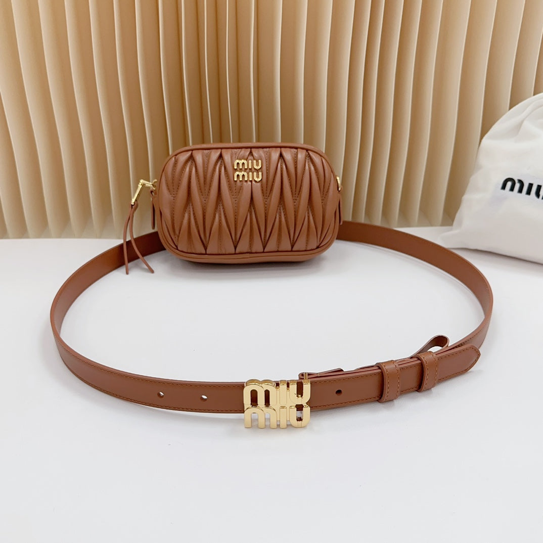 Miu Miu Matelassé Leather Belt Bag