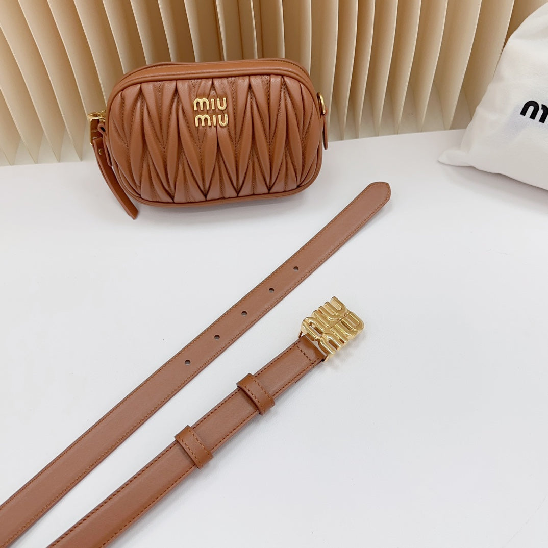Miu Miu Matelassé Leather Belt Bag