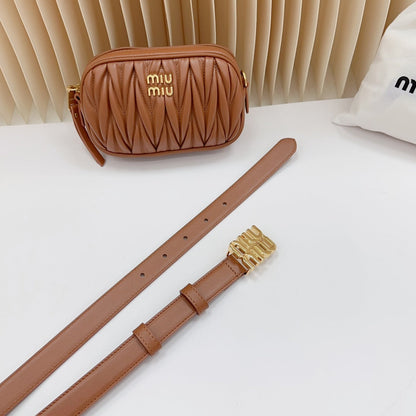 Miu Miu Matelassé Leather Belt Bag