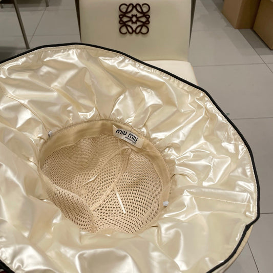 Miu Miu Mesh and Fabric Bucket Hat