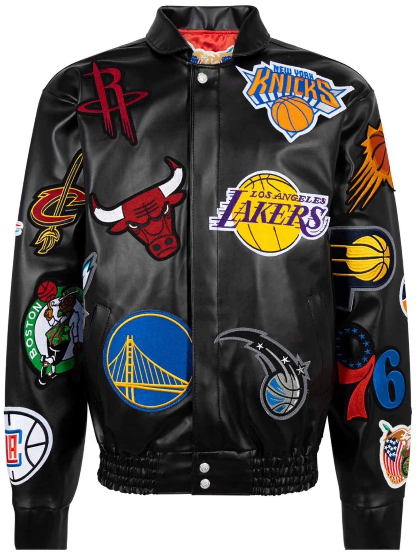 NBA Multi-Team Logo Leather Bomber Jacket
