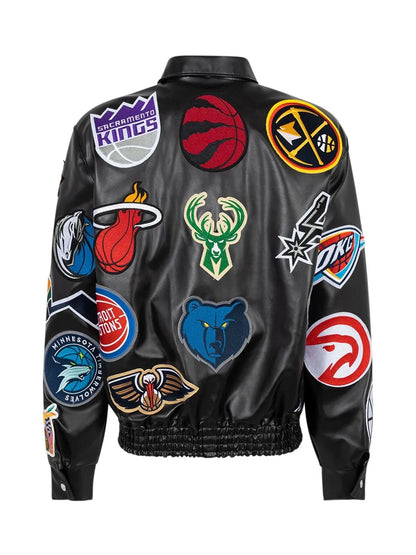 NBA Multi-Team Logo Leather Bomber Jacket