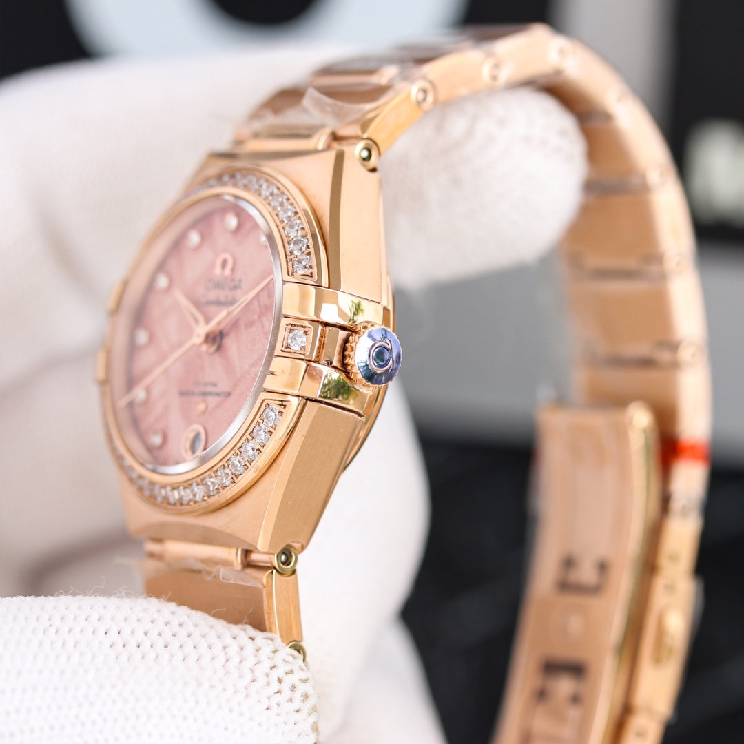 Omega Constellation Co-Axial Gold Diamond Bezel