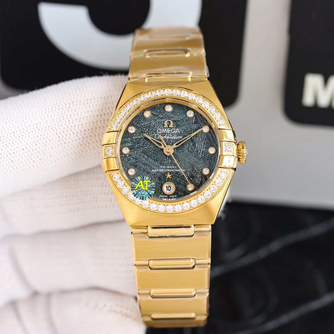 Omega Constellation Co-Axial Gold Diamond Bezel