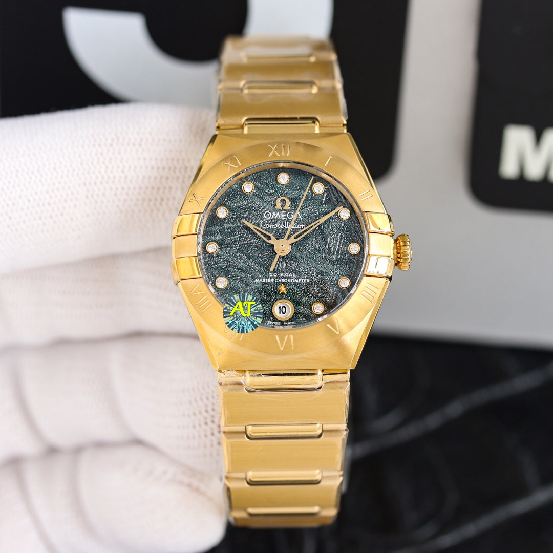 Omega Constellation Co-Axial Gold Diamond Bezel