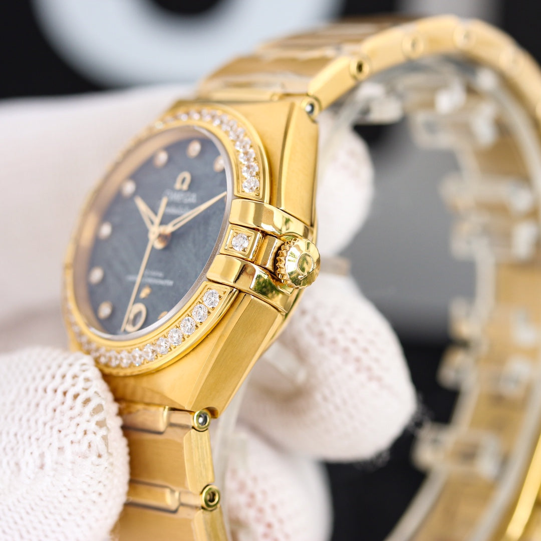 Omega Constellation Co-Axial Gold Diamond Bezel