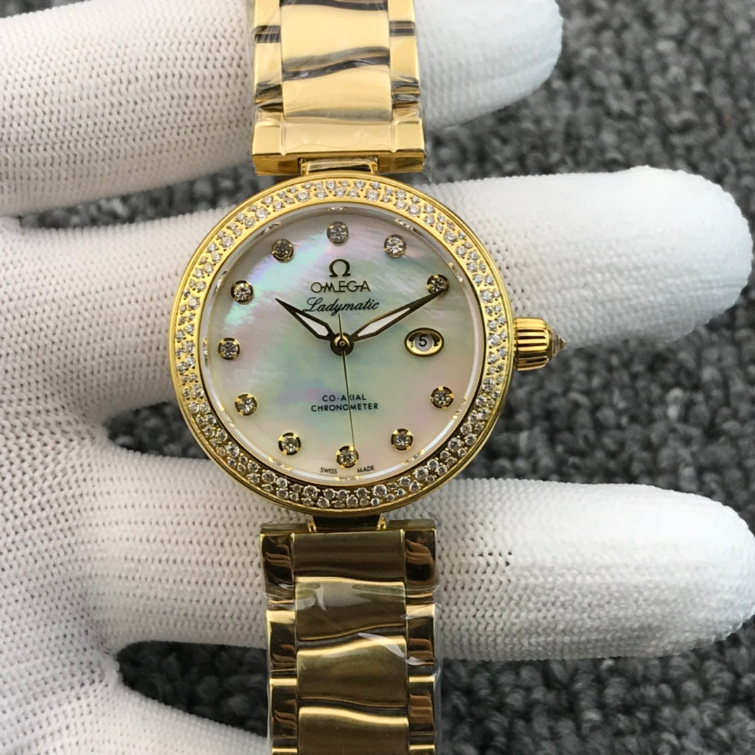Omega De Ville Ladymatic Co-Axial Chronometer Diamond Bezel