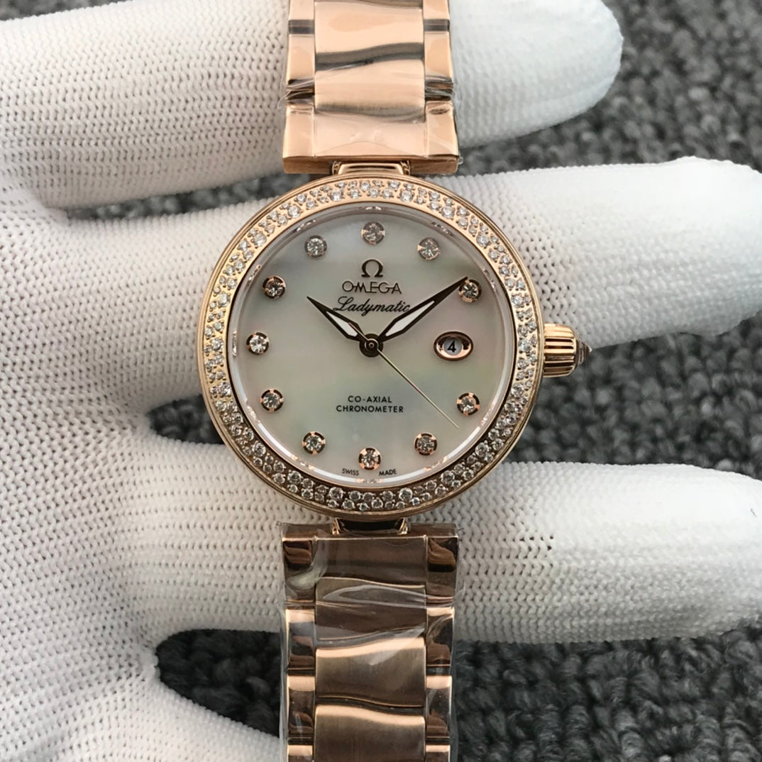 Omega De Ville Ladymatic Co-Axial Chronometer Diamond Bezel